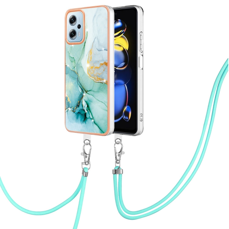 Electroplating Marble Dual-side IMD Phone Case with Lanyard, For Sony Xperia 5 IV, For Sony Xperia 10 IV, For Xiaomi Redmi A1, For Xiaomi Redmi Note 11T Pro / Note 11T Pro+, For Xiaomi Poco M4 Pro 4G