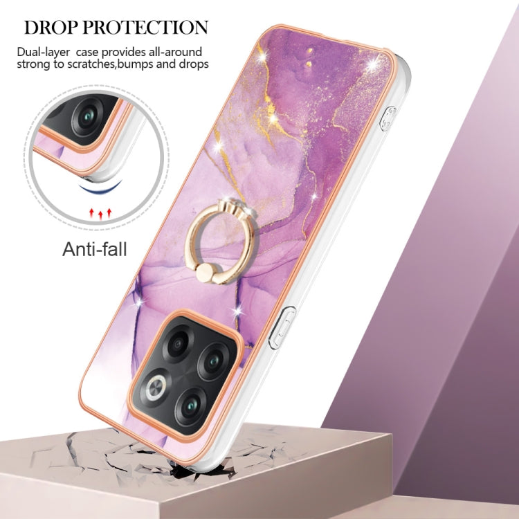 Electroplating Marble IMD Phone Case with Ring Holder, For OnePlus 10T 5G / Ace Pro, For Motorola Moto E22, For Motorola Moto E32 4G / E32s, For OPPO A17, For Sony Xperia 1 IV