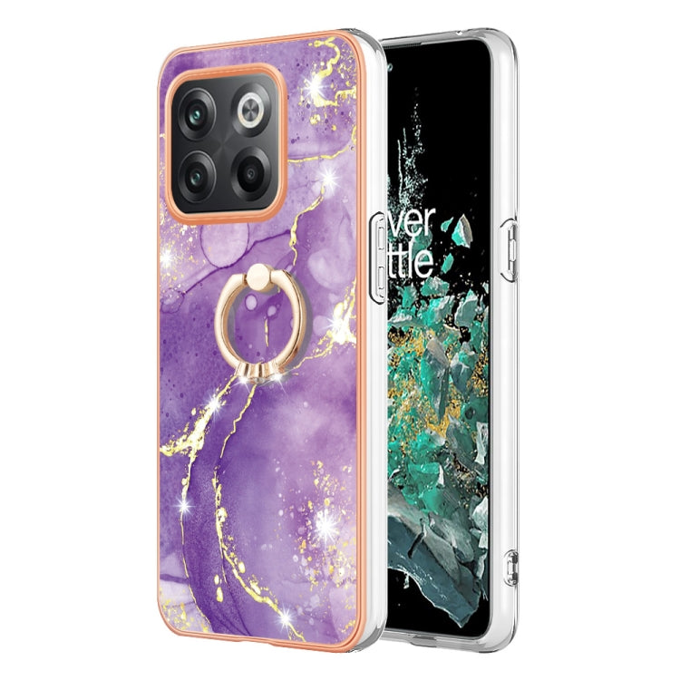 Electroplating Marble IMD Phone Case with Ring Holder, For OnePlus 10T 5G / Ace Pro, For Motorola Moto E22, For Motorola Moto E32 4G / E32s, For OPPO A17, For Sony Xperia 1 IV