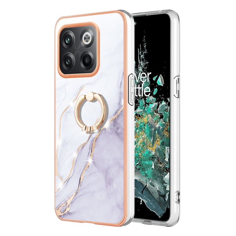 Electroplating Marble IMD Phone Case with Ring Holder, For OnePlus 10T 5G / Ace Pro, For Motorola Moto E22, For Motorola Moto E32 4G / E32s, For OPPO A17, For Sony Xperia 1 IV