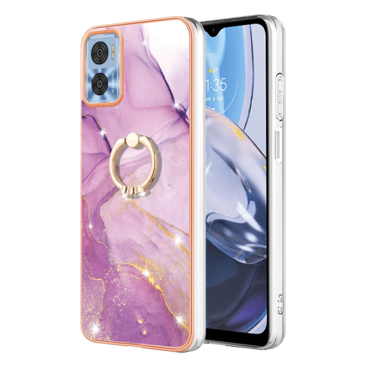 Electroplating Marble IMD Phone Case with Ring Holder, For OnePlus 10T 5G / Ace Pro, For Motorola Moto E22, For Motorola Moto E32 4G / E32s, For OPPO A17, For Sony Xperia 1 IV