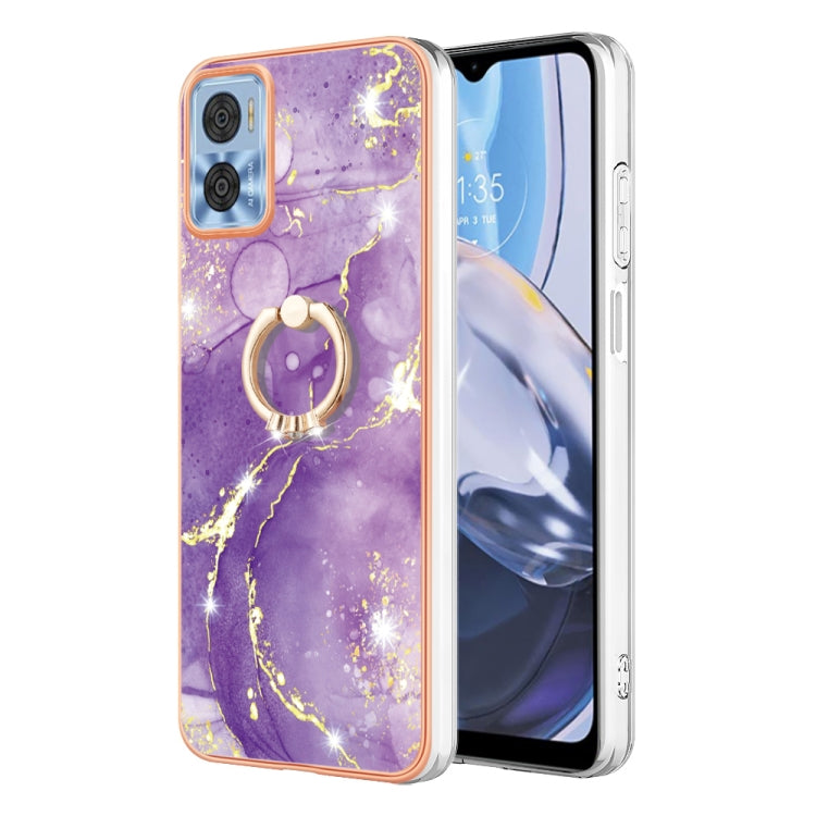 Electroplating Marble IMD Phone Case with Ring Holder, For OnePlus 10T 5G / Ace Pro, For Motorola Moto E22, For Motorola Moto E32 4G / E32s, For OPPO A17, For Sony Xperia 1 IV