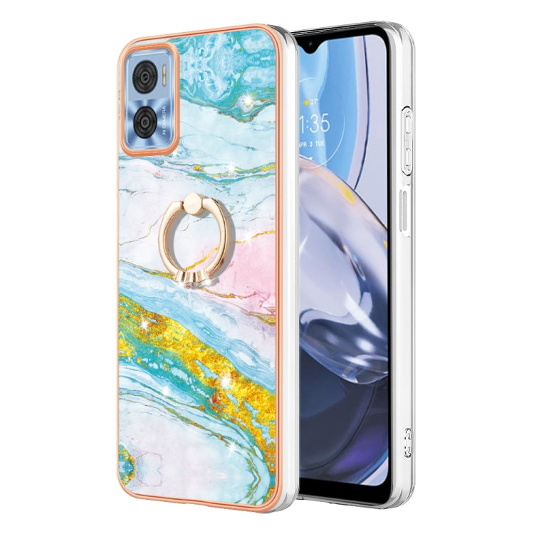 Electroplating Marble IMD Phone Case with Ring Holder, For OnePlus 10T 5G / Ace Pro, For Motorola Moto E22, For Motorola Moto E32 4G / E32s, For OPPO A17, For Sony Xperia 1 IV