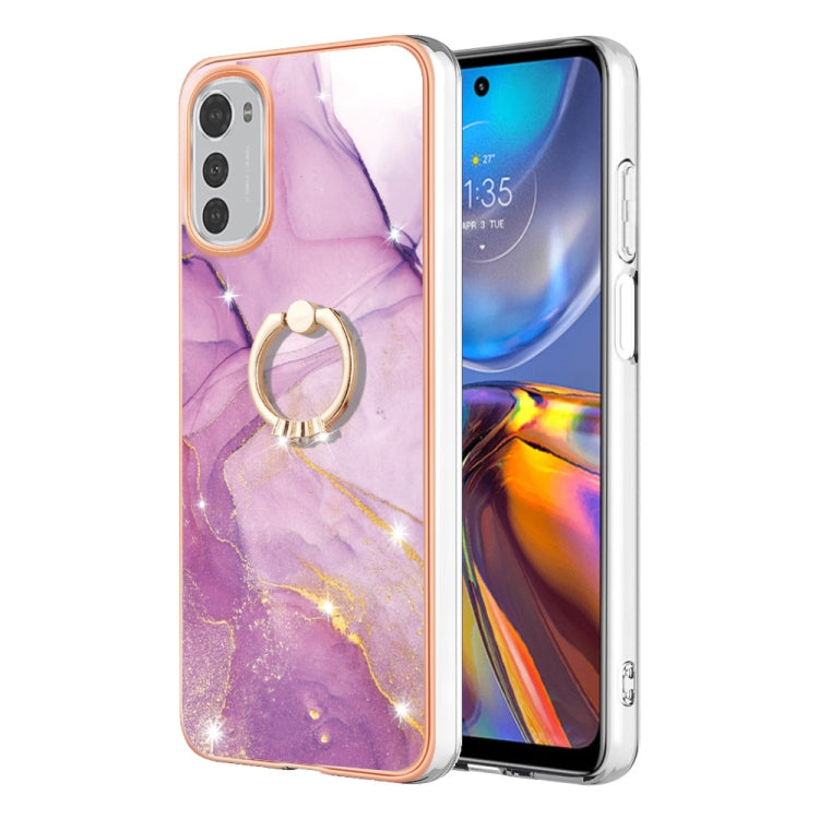 Electroplating Marble IMD Phone Case with Ring Holder, For OnePlus 10T 5G / Ace Pro, For Motorola Moto E22, For Motorola Moto E32 4G / E32s, For OPPO A17, For Sony Xperia 1 IV