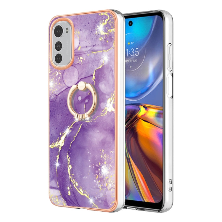 Electroplating Marble IMD Phone Case with Ring Holder, For OnePlus 10T 5G / Ace Pro, For Motorola Moto E22, For Motorola Moto E32 4G / E32s, For OPPO A17, For Sony Xperia 1 IV