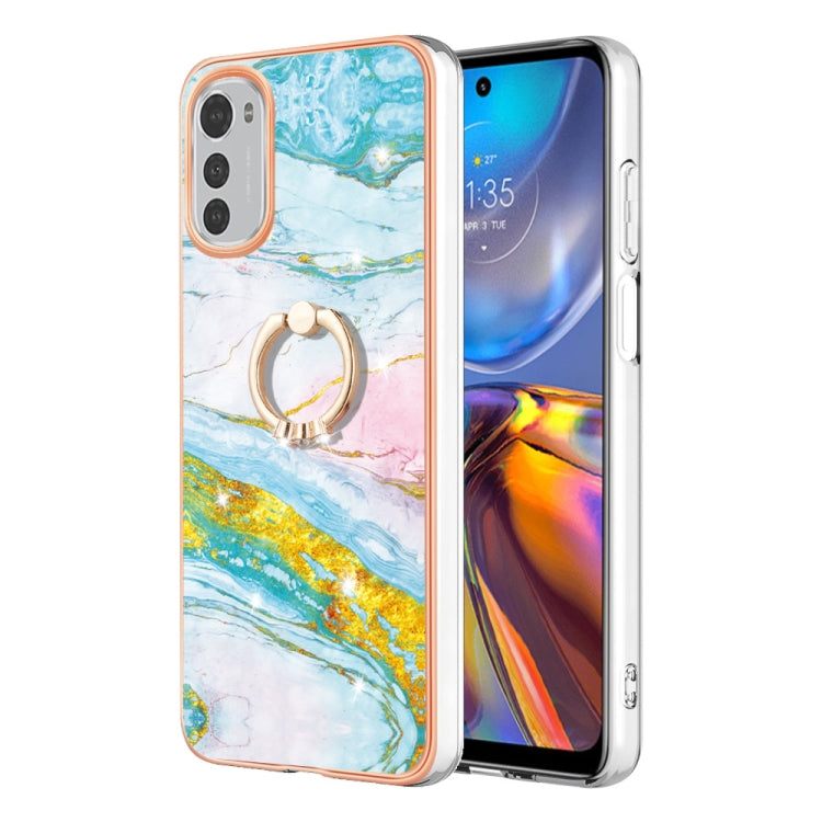 Electroplating Marble IMD Phone Case with Ring Holder