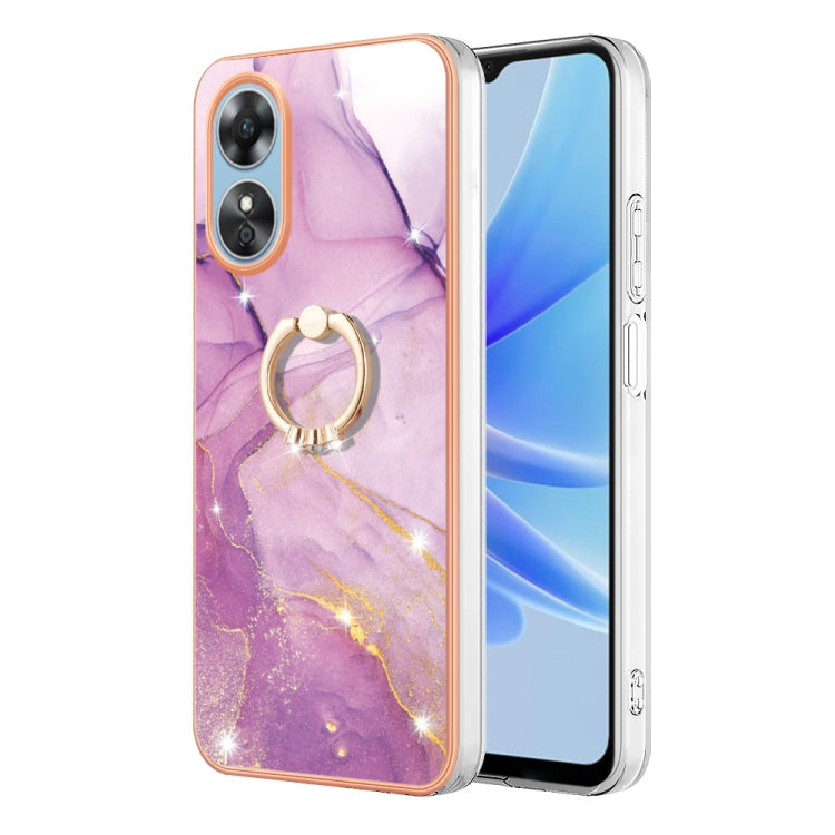 Electroplating Marble IMD Phone Case with Ring Holder, For OnePlus 10T 5G / Ace Pro, For Motorola Moto E22, For Motorola Moto E32 4G / E32s, For OPPO A17, For Sony Xperia 1 IV