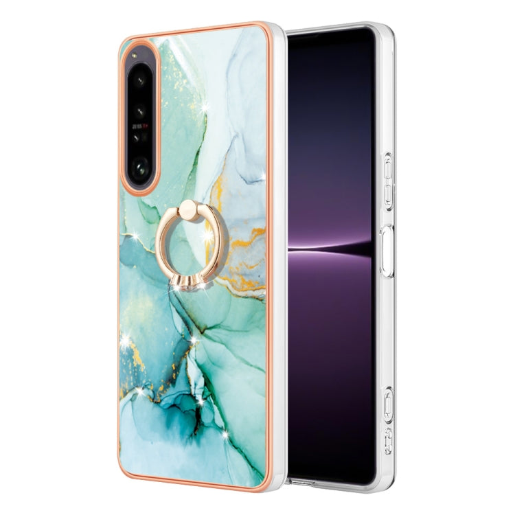 Electroplating Marble IMD Phone Case with Ring Holder, For OnePlus 10T 5G / Ace Pro, For Motorola Moto E22, For Motorola Moto E32 4G / E32s, For OPPO A17, For Sony Xperia 1 IV