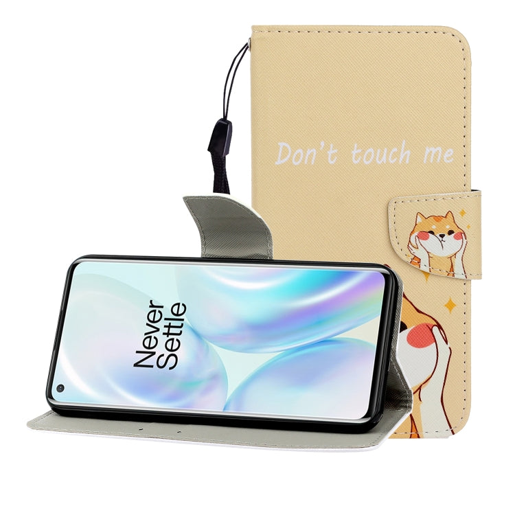 Colored Drawing Horizontal Flip Leather Case with Holder & Card Slot & Wallet, For One Plus 8