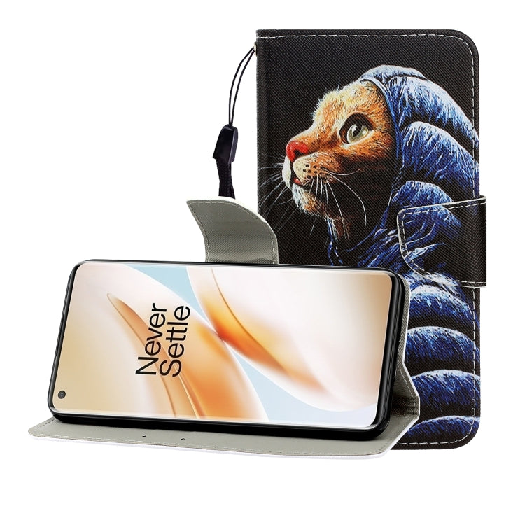 Colored Drawing Horizontal Flip Leather Case with Holder & Card Slot & Wallet, For One Plus 8 Pro