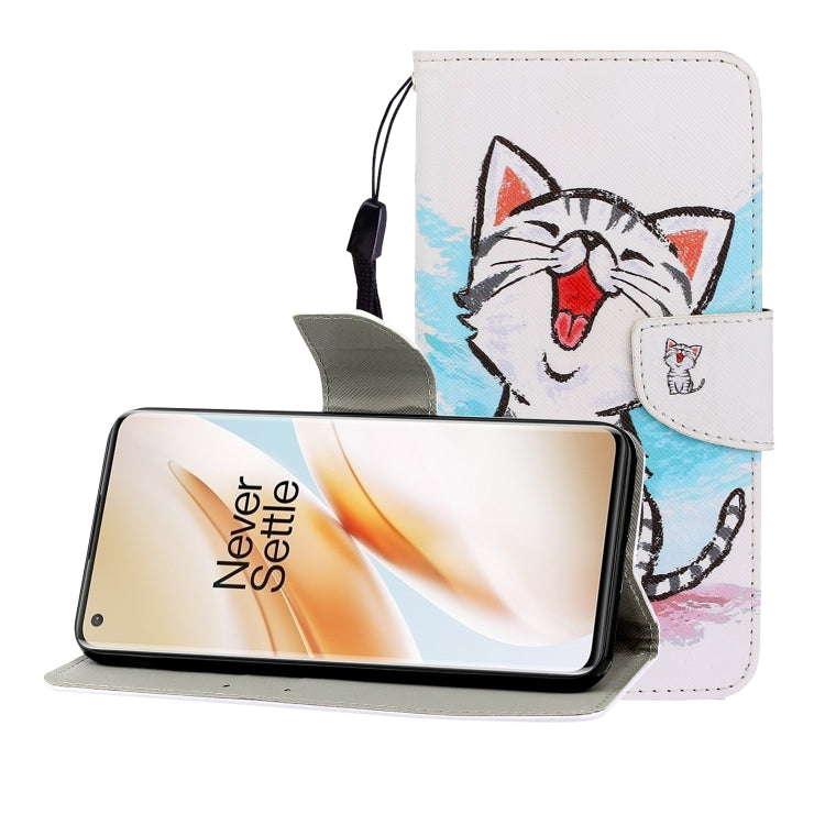 Colored Drawing Horizontal Flip Leather Case with Holder & Card Slot & Wallet, For One Plus 8 Pro