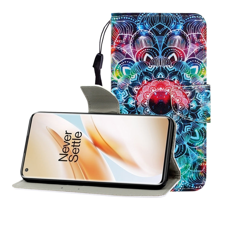 Colored Drawing Horizontal Flip Leather Case with Holder & Card Slot & Wallet, For One Plus 8 Pro