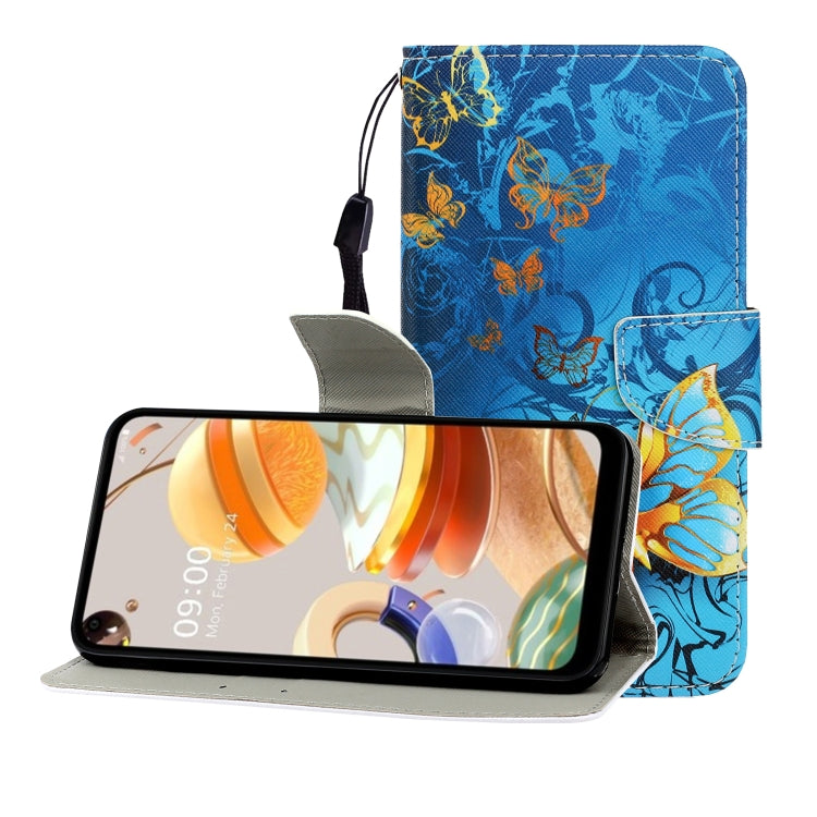 Colored Drawing Horizontal Flip Leather Case with Holder & Card Slot & Wallet, For LG K61