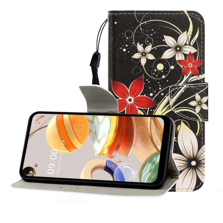 Colored Drawing Horizontal Flip Leather Case with Holder & Card Slot & Wallet, For LG K61