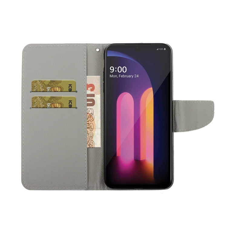 Colored Drawing Horizontal Flip Leather Case with Holder & Card Slot & Wallet, For LG V60