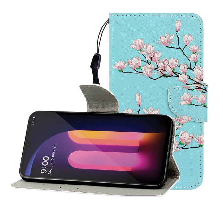 Colored Drawing Horizontal Flip Leather Case with Holder & Card Slot & Wallet, For LG V60