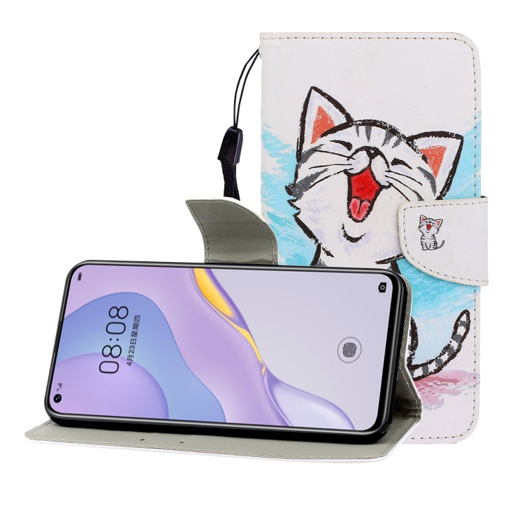 Colored Drawing Horizontal Flip Leather Case with Holder & Card Slot & Wallet, For Huawei Nova 7