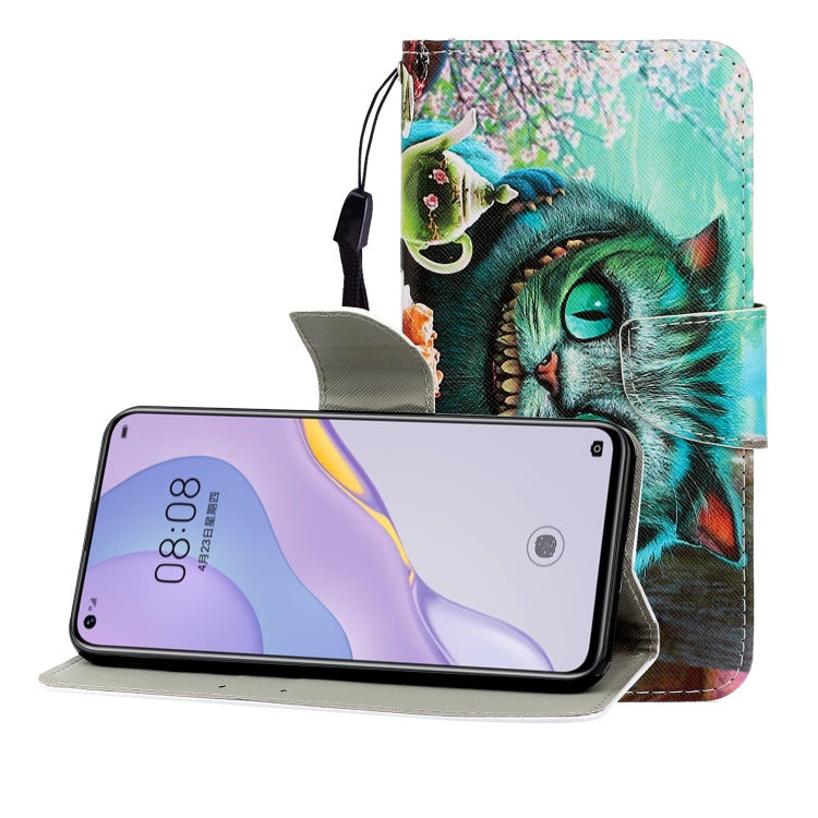 Colored Drawing Horizontal Flip Leather Case with Holder & Card Slot & Wallet, For Huawei Nova 7