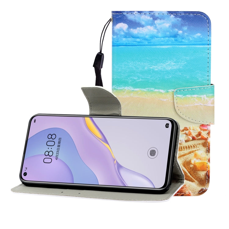 Colored Drawing Horizontal Flip Leather Case with Holder & Card Slot & Wallet, For Huawei Nova 7