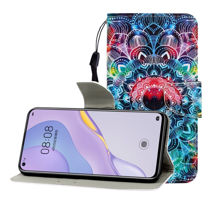 Colored Drawing Horizontal Flip Leather Case with Holder & Card Slot & Wallet, For Huawei Nova 7 Pro