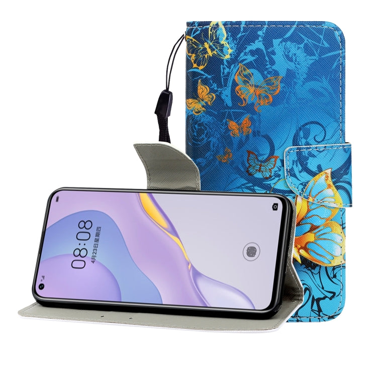 Colored Drawing Horizontal Flip Leather Case with Holder & Card Slot & Wallet, For Huawei Nova 7 Pro