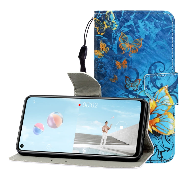 Colored Drawing Horizontal Flip Leather Case with Holder & Card Slot & Wallet