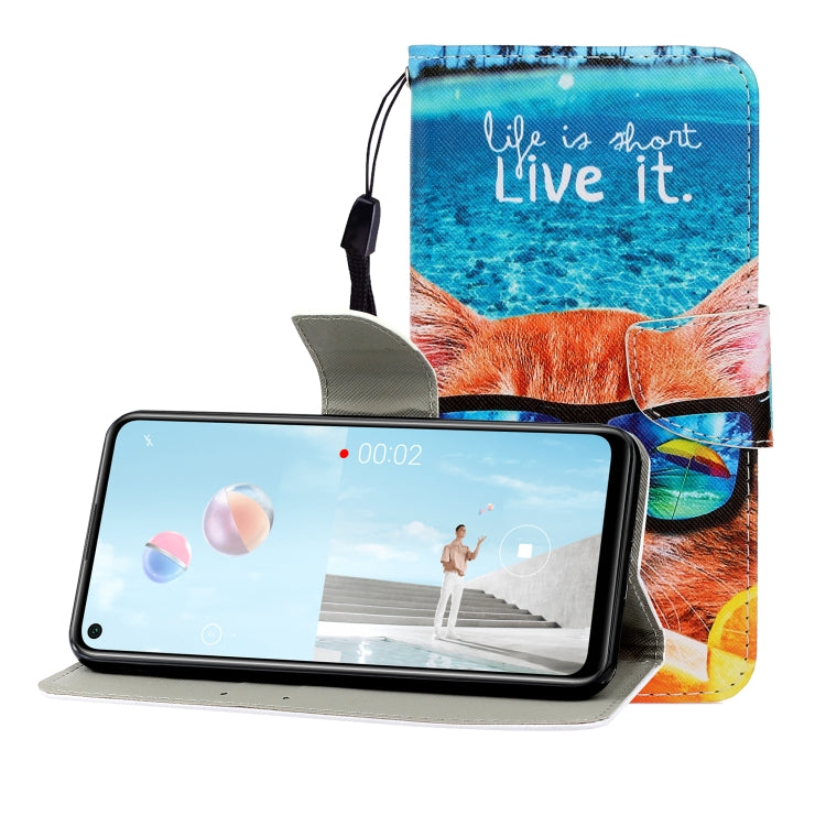 Colored Drawing Horizontal Flip Leather Case with Holder & Card Slot & Wallet