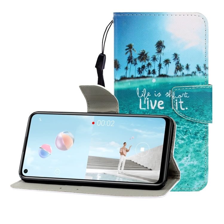 Colored Drawing Horizontal Flip Leather Case with Holder & Card Slot & Wallet