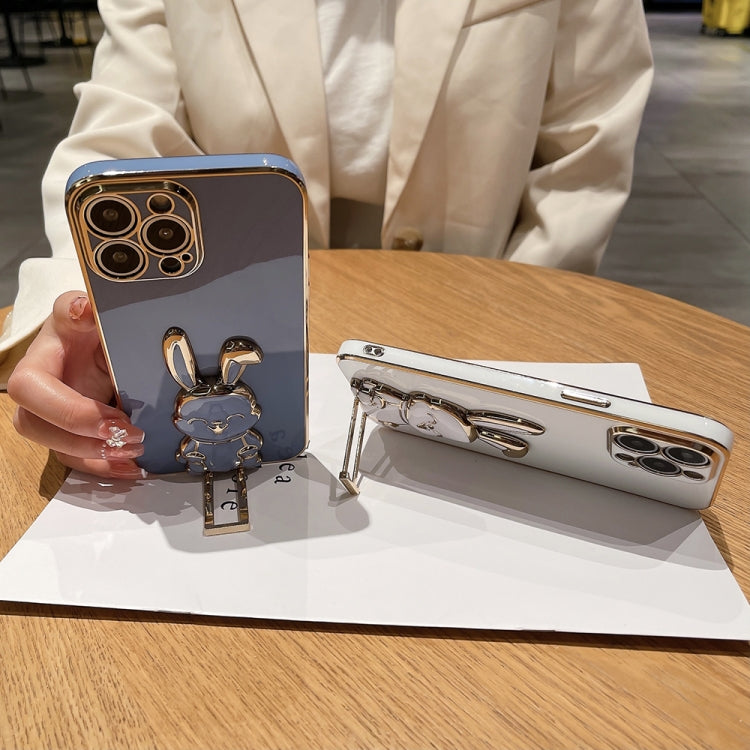 Plating Rabbit Holder Phone Case, For iPhone 14 Pro Max, For iPhone 13, For iPhone 13 Pro