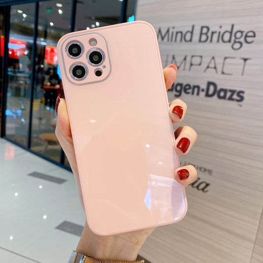 Solid Color Tempered Glass Phone Case, For iPhone 11