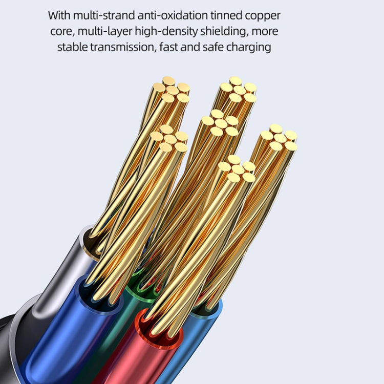 USAMS Type-C to 8 Pin PD20W Aluminum Alloy Transparent Digital Display Fast Charge Data Cable, 1.2m, Type-C to 8 Pin, 2m, Type-C to 8 Pin