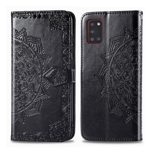 Embossed Mandala Pattern PC + TPU Horizontal Flip Leather Case with Holder & Card Slots, For Galaxy A31, For Galaxy A41, For Galaxy A41 (Japanese Version), For Galaxy M31, For Galaxy XCover Pro