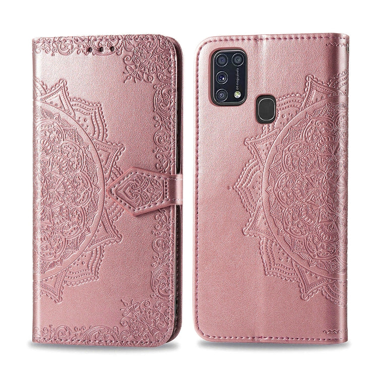 Embossed Mandala Pattern PC + TPU Horizontal Flip Leather Case with Holder & Card Slots, For Galaxy A31, For Galaxy A41, For Galaxy A41 (Japanese Version), For Galaxy M31, For Galaxy XCover Pro