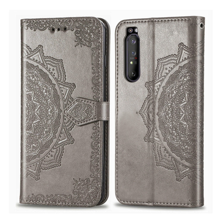 Embossed Mandala Pattern PC + TPU Horizontal Flip Leather Case with Holder & Card Slots, For Sony Xperia 1 II, For Sharp Aquos R5G, For Sharp Zero 2, For Xiaomi Mi 10 Pro 5G, For Xiaomi Mi 10 5G