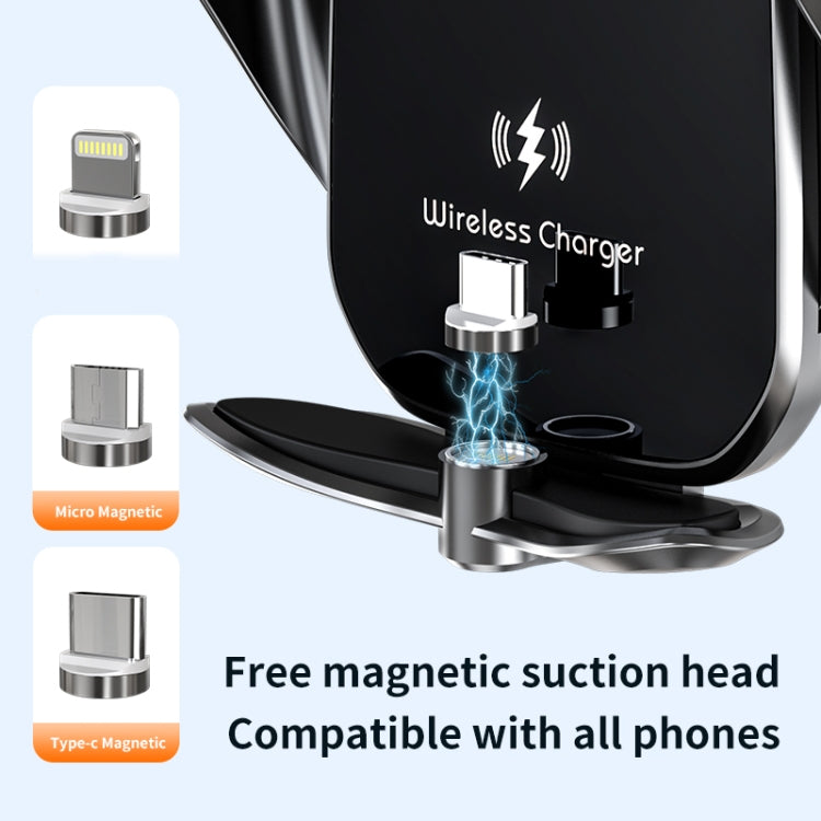 V5S 40W Magnetic Fast Charging Car Phone Holder, V5S 40W Black