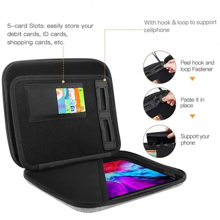 Multifunctional Double-Layer EVA Hard Case Storage Bag, For 9.7-11 inch Tablet, For 12.9 inch Tablet