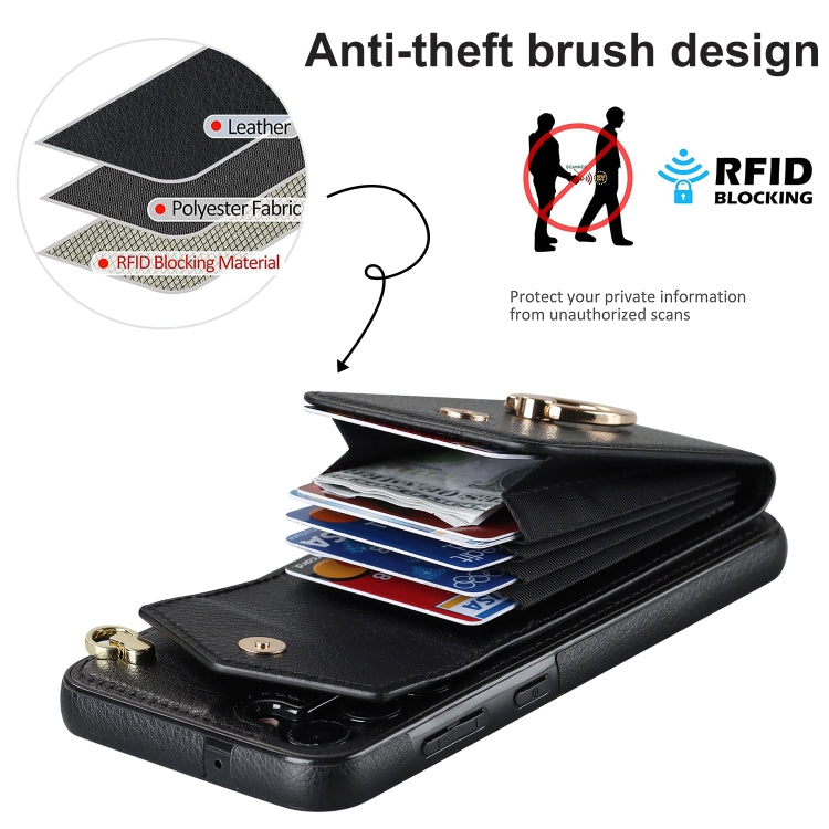 Ring Holder RFID Card Slot Phone Case with Long Lanyard, For Samsung Galaxy S23+ 5G, For Samsung Galaxy S23 Ultra 5G