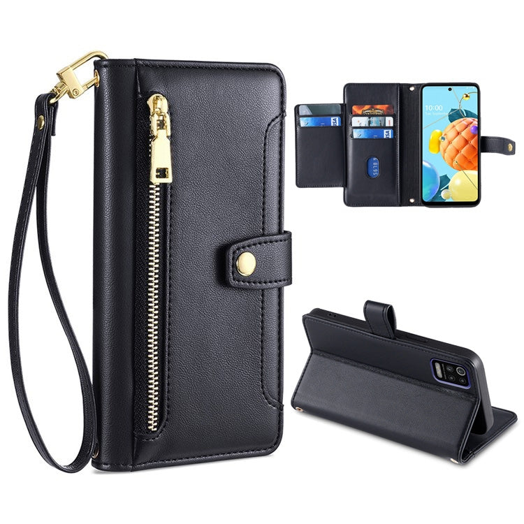 Sheep Texture Cross-body Zipper Wallet Leather Phone Case, For LG K52, For LG Velvet, For Motorola Edge, For Motorola Moto G72 4G, For Motorola Edge X30