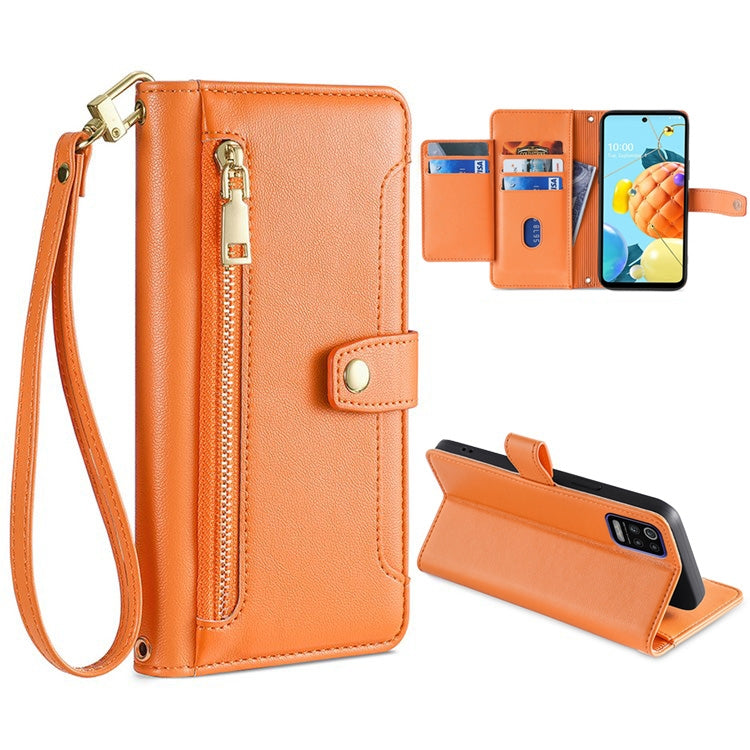 Sheep Texture Cross-body Zipper Wallet Leather Phone Case, For LG K52, For LG Velvet, For Motorola Edge, For Motorola Moto G72 4G, For Motorola Edge X30