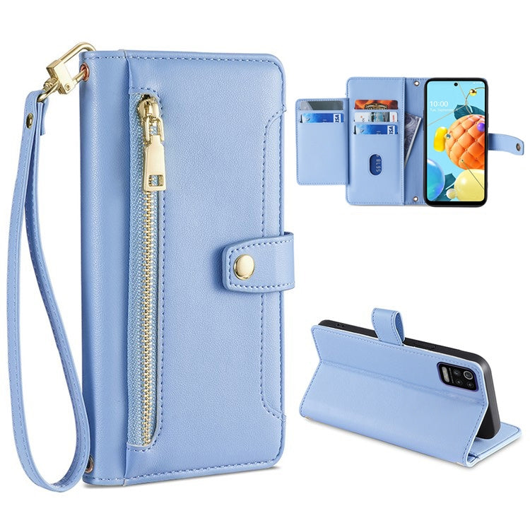 Sheep Texture Cross-body Zipper Wallet Leather Phone Case, For LG K52, For LG Velvet, For Motorola Edge, For Motorola Moto G72 4G, For Motorola Edge X30