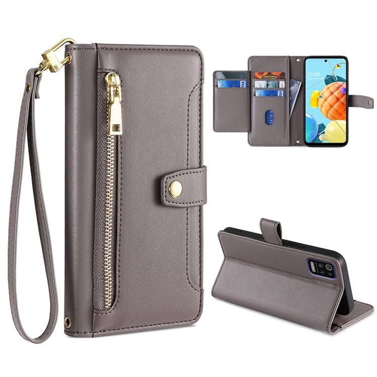 Sheep Texture Cross-body Zipper Wallet Leather Phone Case, For LG K52, For LG Velvet, For Motorola Edge, For Motorola Moto G72 4G, For Motorola Edge X30