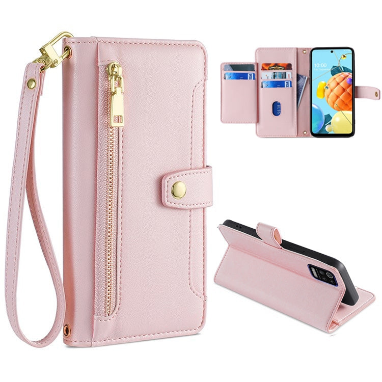 Sheep Texture Cross-body Zipper Wallet Leather Phone Case, For LG K52, For LG Velvet, For Motorola Edge, For Motorola Moto G72 4G, For Motorola Edge X30