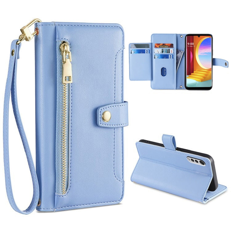 Sheep Texture Cross-body Zipper Wallet Leather Phone Case, For LG K52, For LG Velvet, For Motorola Edge, For Motorola Moto G72 4G, For Motorola Edge X30