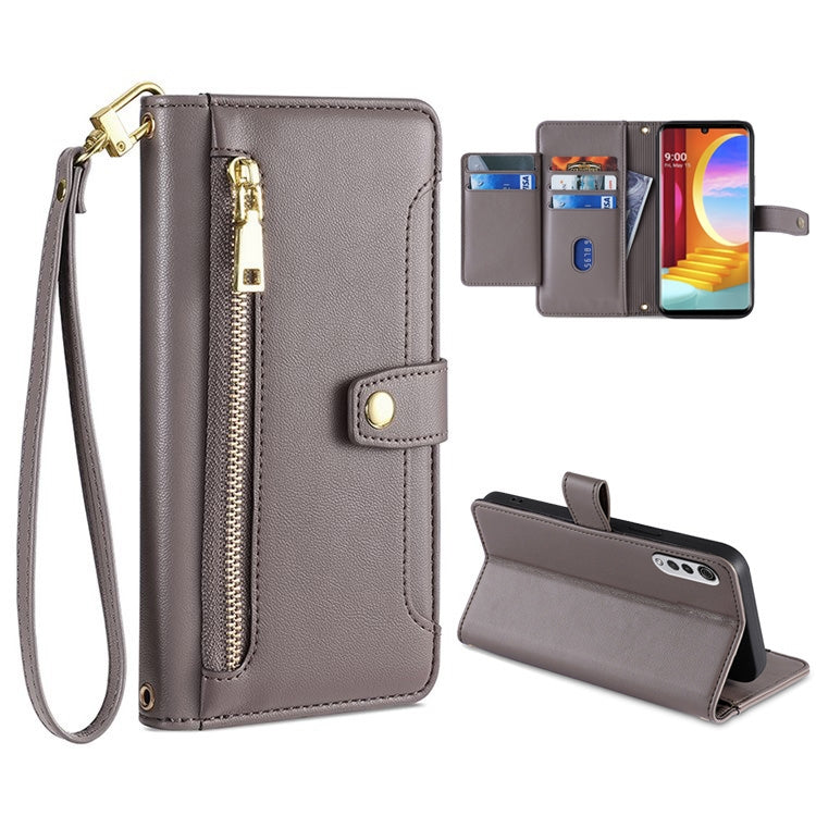 Sheep Texture Cross-body Zipper Wallet Leather Phone Case, For LG K52, For LG Velvet, For Motorola Edge, For Motorola Moto G72 4G, For Motorola Edge X30