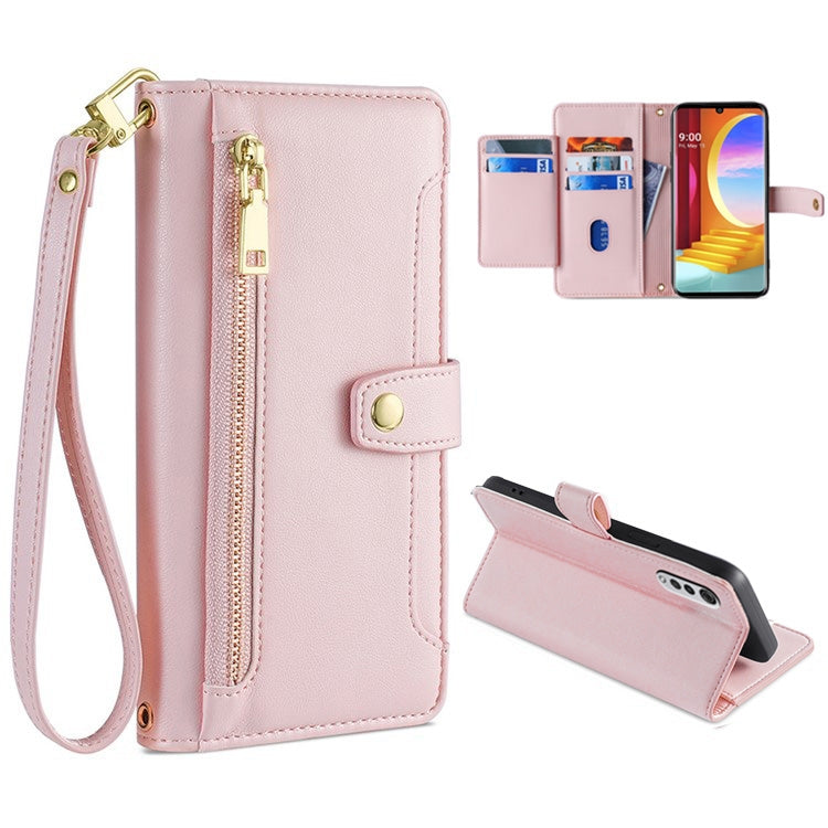 Sheep Texture Cross-body Zipper Wallet Leather Phone Case, For LG K52, For LG Velvet, For Motorola Edge, For Motorola Moto G72 4G, For Motorola Edge X30