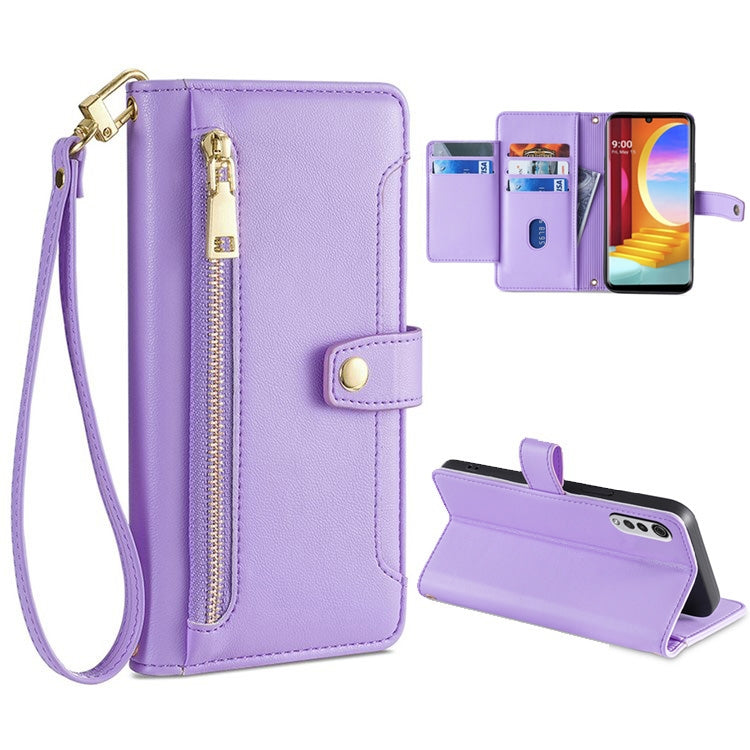 Sheep Texture Cross-body Zipper Wallet Leather Phone Case, For LG K52, For LG Velvet, For Motorola Edge, For Motorola Moto G72 4G, For Motorola Edge X30