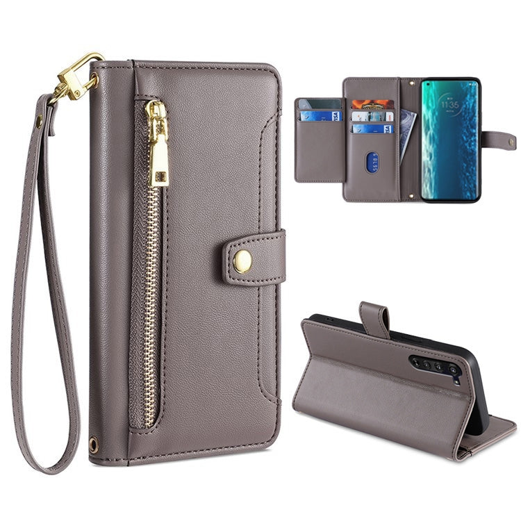 Sheep Texture Cross-body Zipper Wallet Leather Phone Case, For LG K52, For LG Velvet, For Motorola Edge, For Motorola Moto G72 4G, For Motorola Edge X30