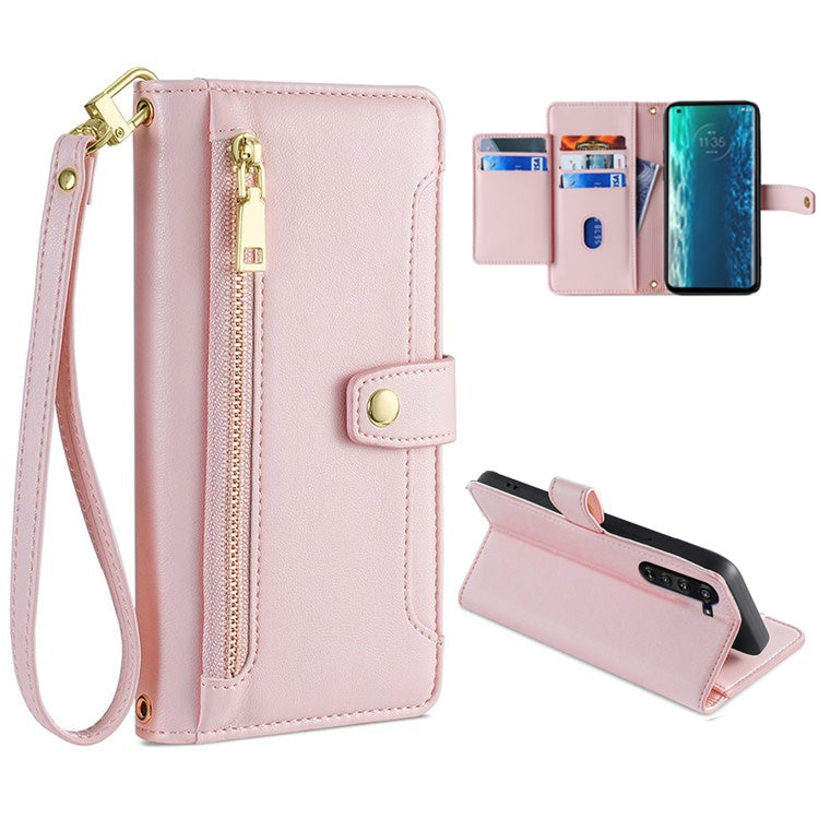 Sheep Texture Cross-body Zipper Wallet Leather Phone Case, For LG K52, For LG Velvet, For Motorola Edge, For Motorola Moto G72 4G, For Motorola Edge X30