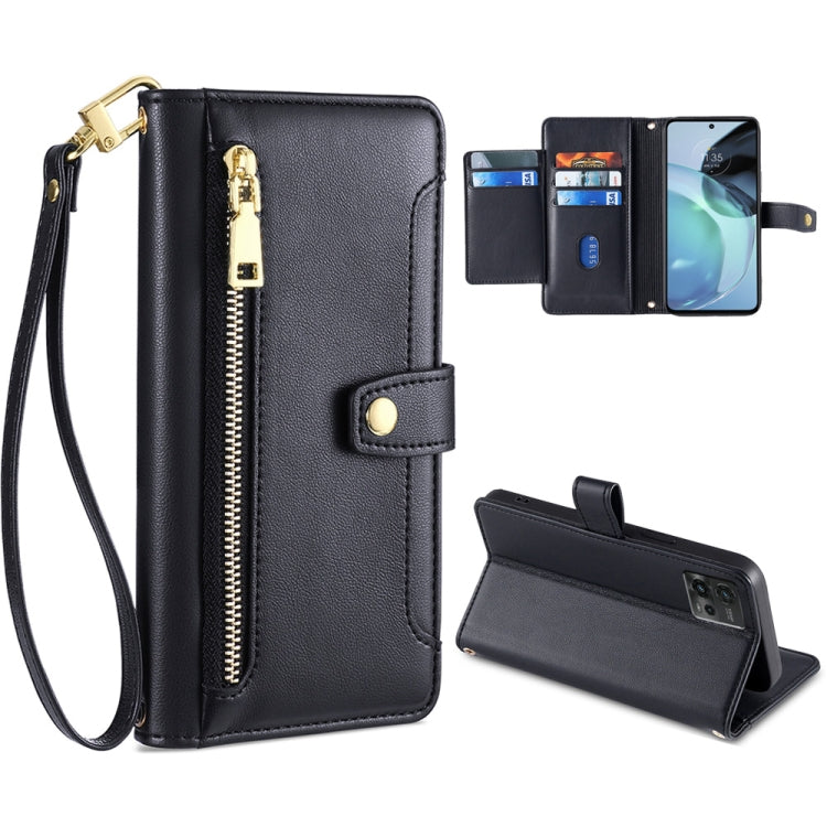 Sheep Texture Cross-body Zipper Wallet Leather Phone Case, For LG K52, For LG Velvet, For Motorola Edge, For Motorola Moto G72 4G, For Motorola Edge X30