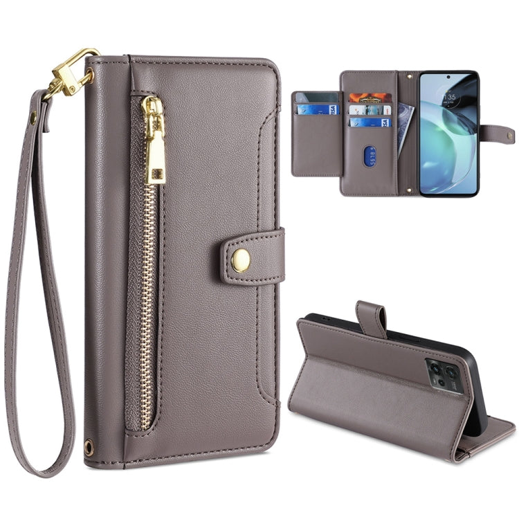 Sheep Texture Cross-body Zipper Wallet Leather Phone Case, For LG K52, For LG Velvet, For Motorola Edge, For Motorola Moto G72 4G, For Motorola Edge X30